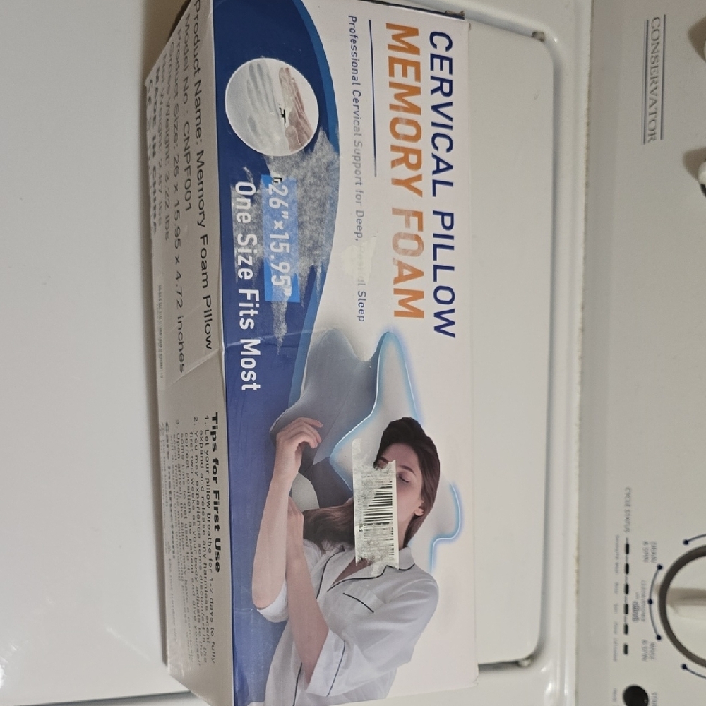 Memory Foam Pillow - White and Gray - Picture 2 of 5